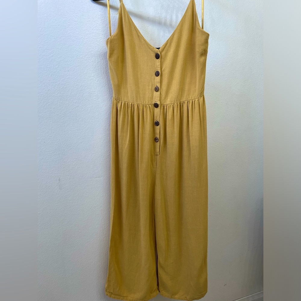 Rust Yellow Romper with Wooden Buttons
